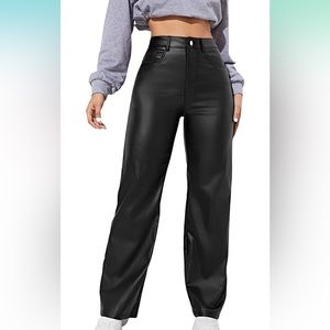 MakeMeChic Black Leather Pants